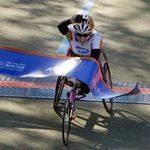 Amanda McGrory wins the women's wheelchair division